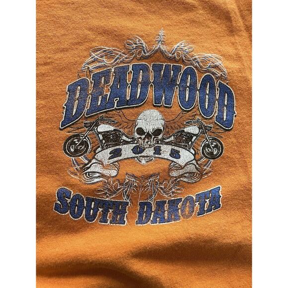 2015 Deadwood South Dakota Motorcycle Rally Tee – Burnt Orange, Size XL - Picture 3 of 11